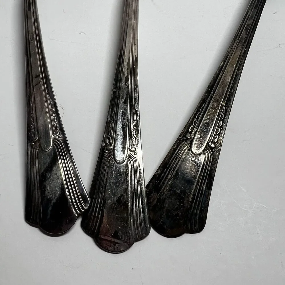 Vintage Intl Silver Co Lady Betty Silverplate Tablespoons Lot of 3 Unpolished